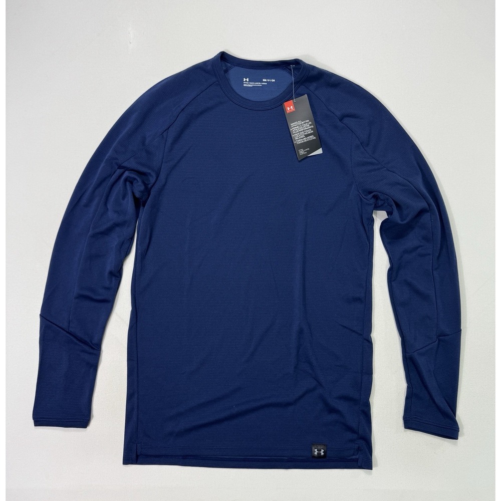 Under Armour UA Mens Small Lighter Longer NWT Long Sleeve Crew Neck T-Shirt Blue